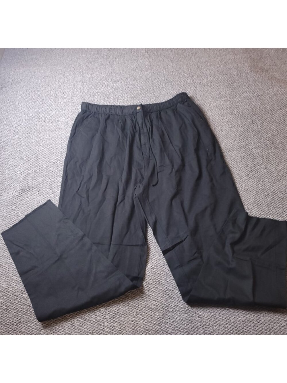 KingSize Elastic Pants Mens 2XL 40x36 Big Tall Black Khaki Chino Cotton